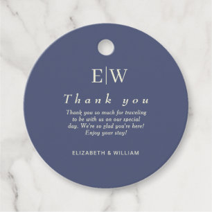 Elegant Simple Future Dusk with Monogram Wedding Favour Tags