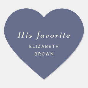Elegant Simple Future Dusk with Monogram Wedding Heart Sticker