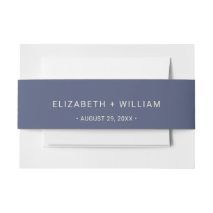 Elegant Simple Future Dusk with Monogram Wedding Invitation Belly Band