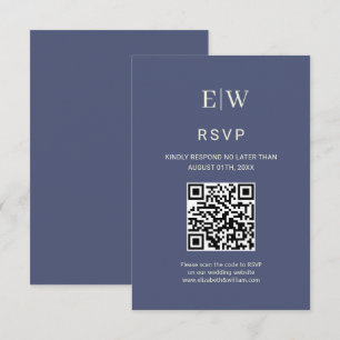 Elegant Simple Future Dusk with Monogram Wedding RSVP Card