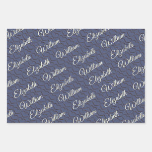 Elegant Simple Future Dusk with Monogram Wedding Wrapping Paper Sheet