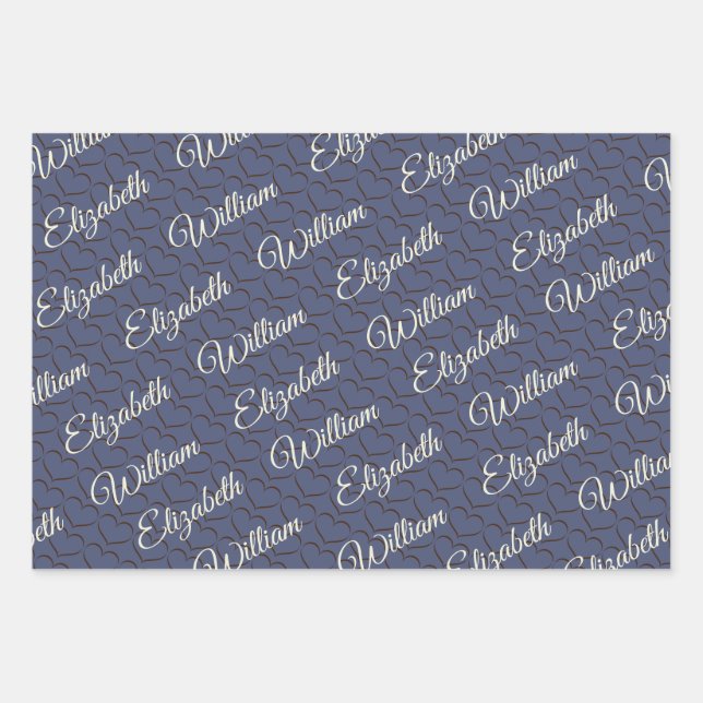 Elegant Simple Future Dusk with Monogram Wedding Wrapping Paper Sheet (Front 2)