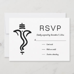 Elegant Simple Ganesh   Indian God RSVP Invitation