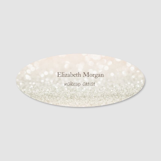 Elegant  Simple  Glitter Bokeh Name Tag (Front)