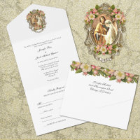 Elegant Simple Gold Catholic Floral Wedding