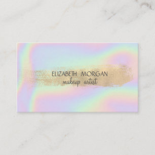 Elegant Simple Gold Foil Brush Stroke,Holographic Business Card