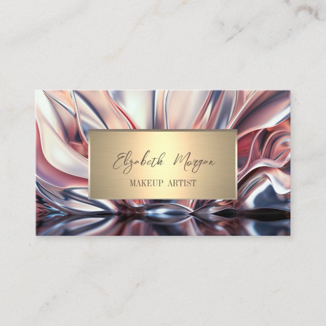 Elegant Simple Gold Frame,Abstract Business Card (Front)