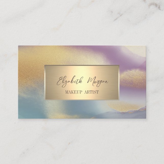 Elegant Simple Gold Frame,Gold Ombre  Business Card (Front)