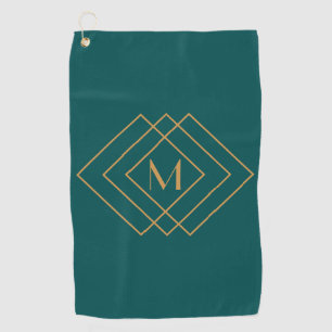 Elegant simple gold geometric Art Deco design Golf Towel