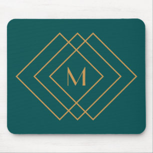 Elegant simple gold geometric Art Deco design Mouse Mat