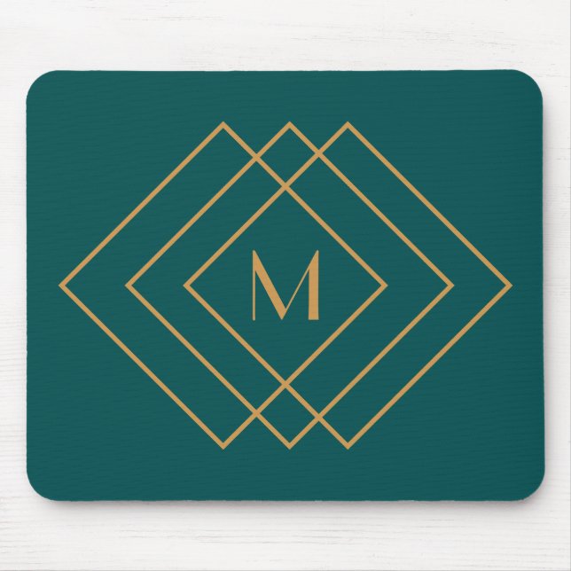 Elegant simple gold geometric Art Deco design Mouse Mat (Front)