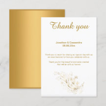 ELEGANT SIMPLE GOLD LEAF GOLD REVERSE THANK YOU