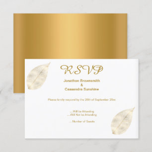 ELEGANT SIMPLE GOLD LEAF GOLD RSVP INVITATION