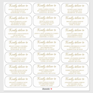 Elegant Simple Gold Wedding Guest Address Label