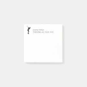     Elegant Simple Golf Player Personal Stationery Post-it Notes