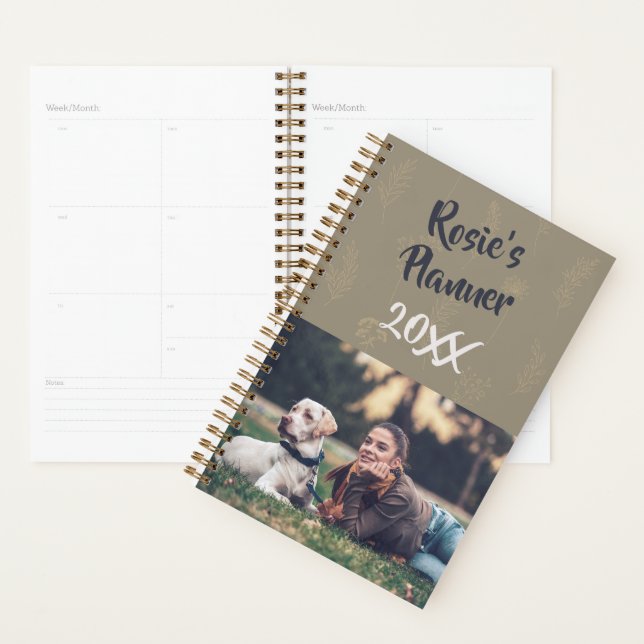 Elegant Simple Gorgeous Photo Name personalised Planner (Display)