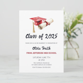 Elegant  Simple Graduation Party Invitation