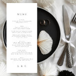 Elegant Simple Gray Text Monogram Wedding Menu<br><div class="desc">slim menu to match the collection
*if you would like more paper options this design can be transferred to a slim program
*or for more help contact me</div>