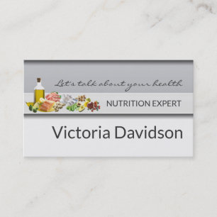 Elegant Simple Grey Healthy Life/Nutritionist Card