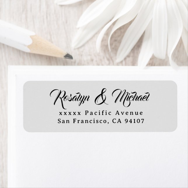 Elegant Simple Grey Return Address Labels (Insitu)