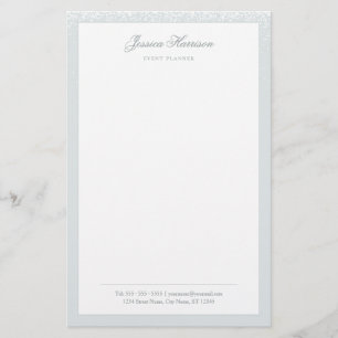 Elegant Simple Grey White Confetti Professional Stationery