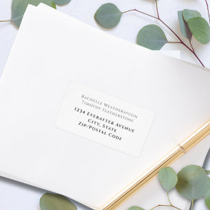 Elegant Simple Grey White Wedding Address Label
