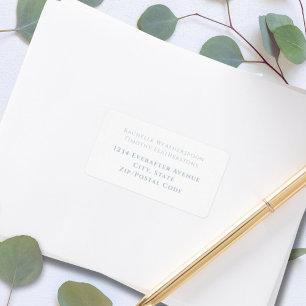 Elegant Simple Grey White Wedding  Label