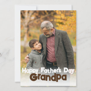 Elegant Simple Happy Father's day, grandpa Photo Holiday Card
