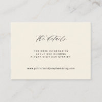 Elegant simple ivory black wedding website details
