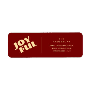 Elegant Simple Joyful Christmas Return Address