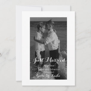 Elegant Simple Just Married Annoucement Invitation