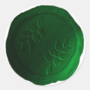 Elegant Simple Leaf Design Wax Seal Look Sticker