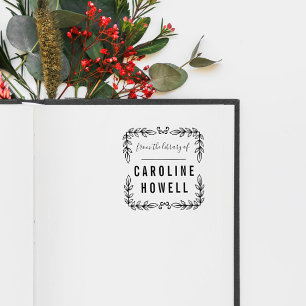 Elegant Simple Leaves From The Library Of Self-in Rubber Stamp