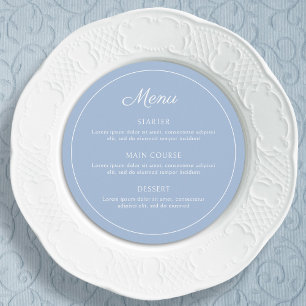 Elegant Simple Light Blue Round Menu