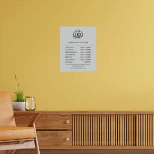 Elegant Simple Light Grey Business Opening Hours Poster