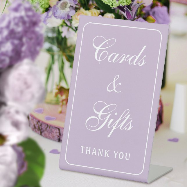 Elegant Simple Lilac Cards & Gifts Pedestal Sign (Creator Uploaded)