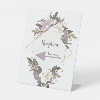 Elegant & Simple Lilac flower reception sign