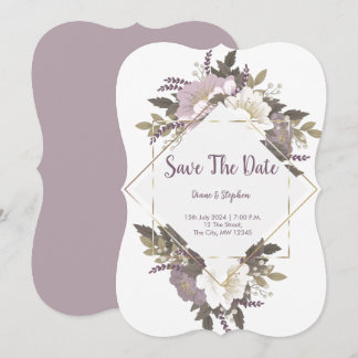 Elegant & Simple Lilac flower save the date card