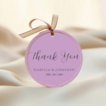 Elegant Simple Lilac Purple Wedding Thank You 