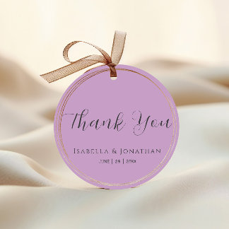 Elegant Simple Lilac Purple Wedding Thank You Favour Tags