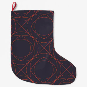 Elegant, simple, lively, modern line pattern art large christmas stocking