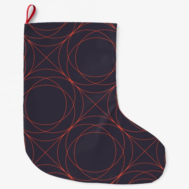 Elegant, simple, lively, modern line pattern art large christmas stocking (Front)