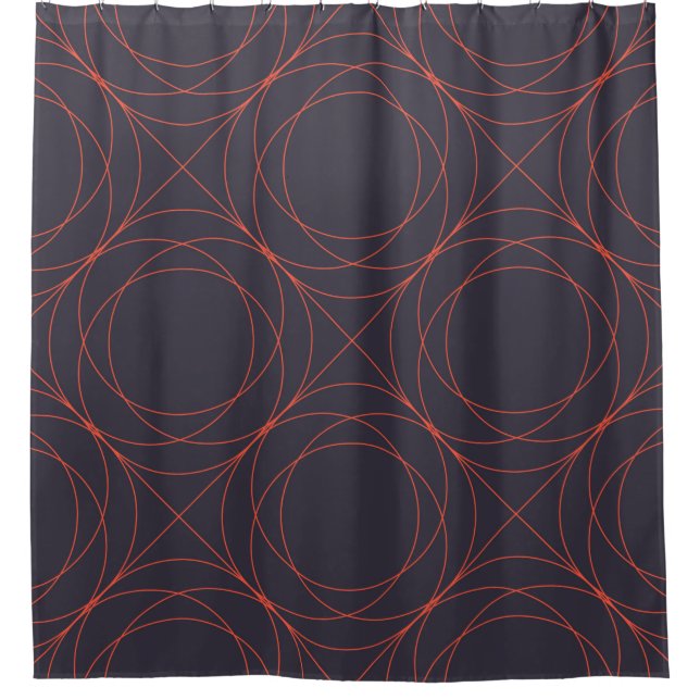 Elegant, simple, lively, modern line pattern art shower curtain (Front)