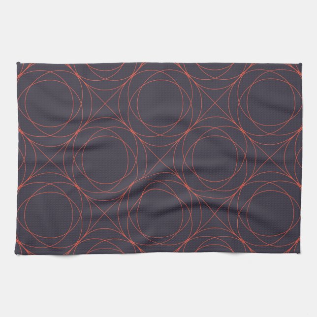 Elegant, simple, lively, modern line pattern art tea towel (Horizontal)