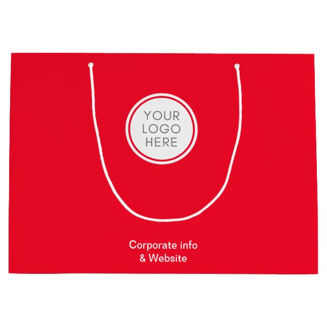 Elegant Simple Logo Red  Large Gift Bag (Front)