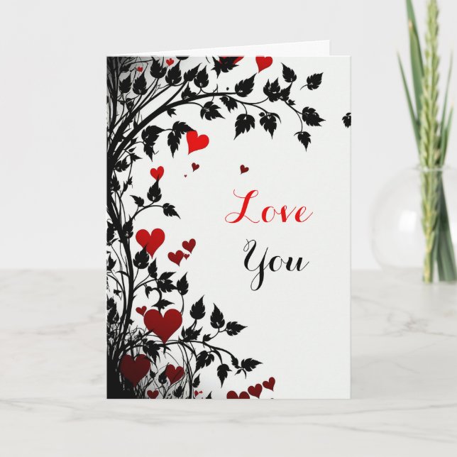 Elegant Simple Love You Valentines Day Holiday Card (Front)
