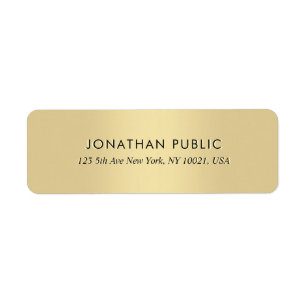 Elegant Simple Luxury Gold Return Address
