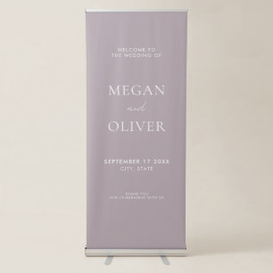 Elegant Simple Mauve Wedding Welcome Retractable Banner