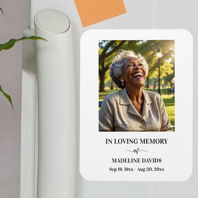Elegant Simple Memorial Photo  Magnet (Creator Uploaded)