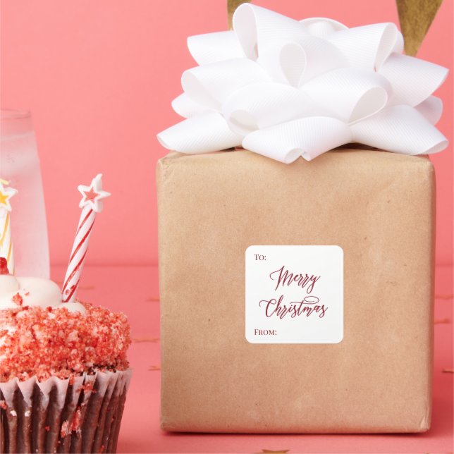 Elegant Simple Merry Christmas Gift Tag Labels (Party)